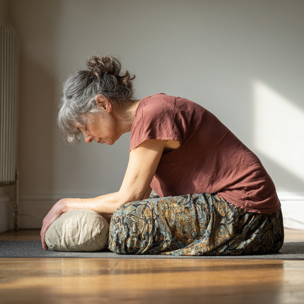 Practică sigură de yoga cu accesorii de susținere și mișcări blânde